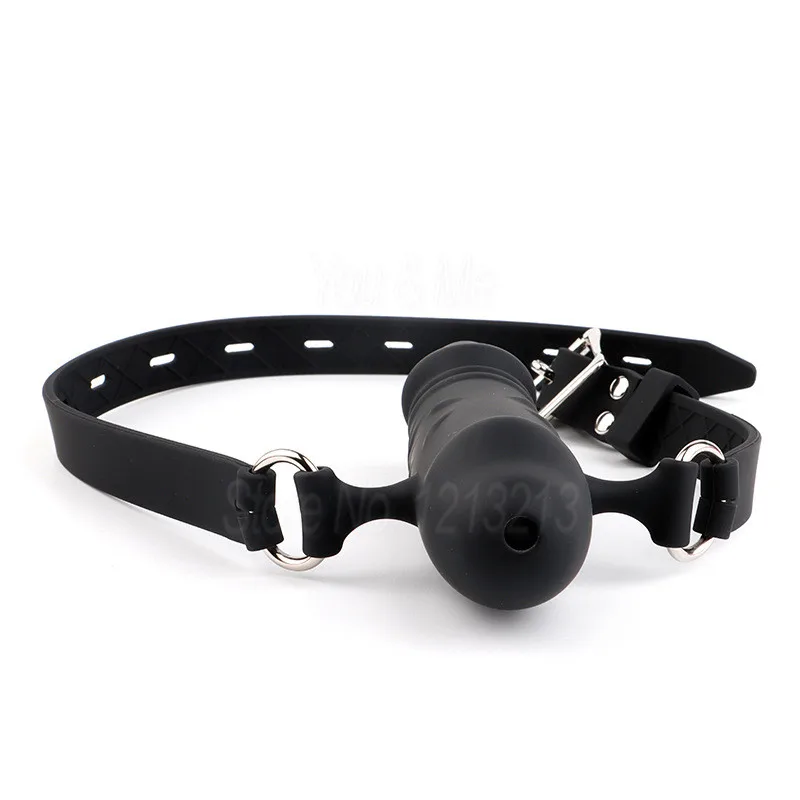 Full Silicone Double-Ended Open Mouth Gag Dildo Oral Fixation Strap On Slave Sex Toys Penis Plug Harness Bdsm Bondage For Couple