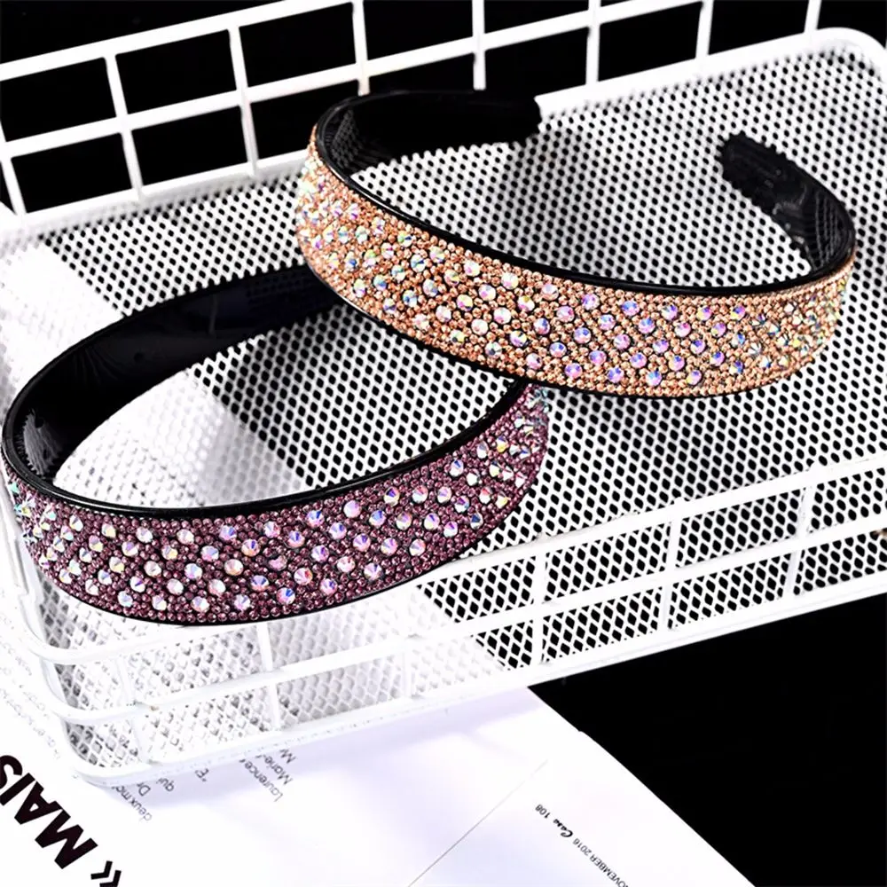 Ladies Wide Full Rhinestone Hairbands Fashion Crystal Headbands for Women Girls No-slip Hair Hoops With Teeth Hair Accessories