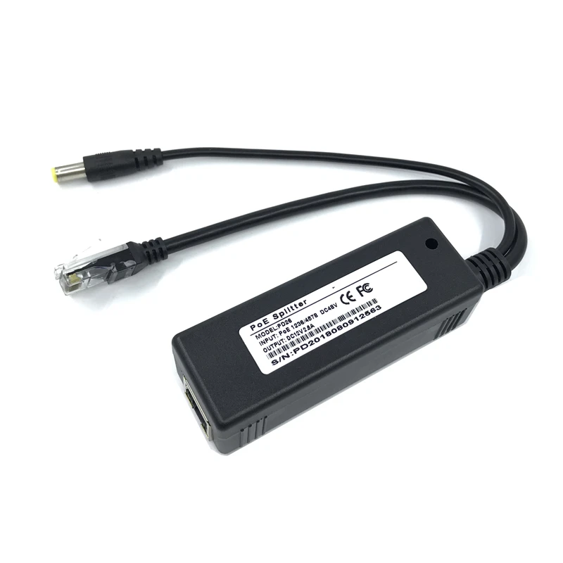 48V Để Hoạt Động Bị Cô Lập PoE Bộ Chia IEEE802.3af 12V2.5Adapter Kiêm Bật Lửa Poe Bộ Chia Cổng Kết Nối Hoạt Động 10/100MFor PoE IP camera