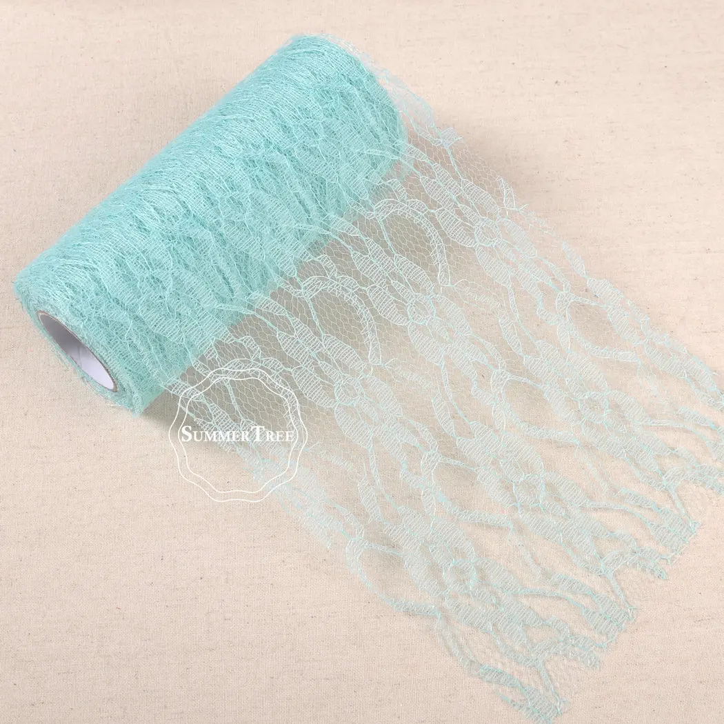 15cm x 10yards Lace Roll Ribbon Netting Fabric Gauze Wedding Party Chair Sash Table Runner Handmade DIY Cratf Decoration