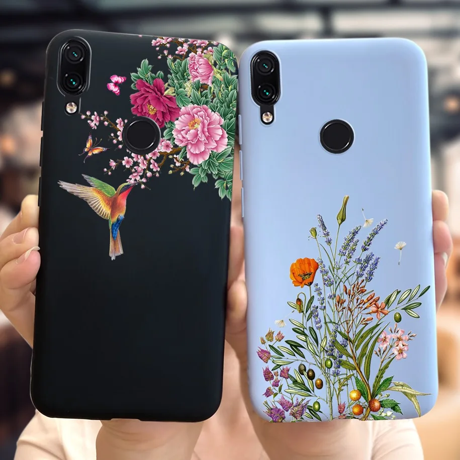 For Funda Xiaomi Redmi Note 7 Case Redmi 7 Soft Cover Silicone Case For Xiaomi Redmi Note 7 Note7 Pro Phone Fundas Flower Bumper