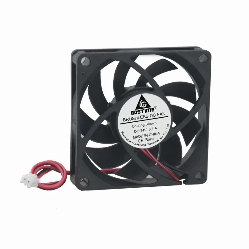 Gdstime-ventilador de arrefecimento 2 pinos, 7cm, 70mm, 7015, dc, 24v, para pc, laptop, computador industrial, 5 peças
