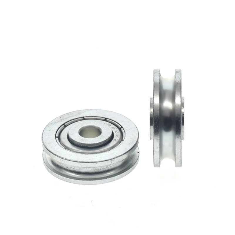 U Type Groove Pulley Metal Guide Pulley Rolling Bearing U Groove Roller Wheel 5x23x6.5 mm, Bearing 167kg, for Driving Mechanical