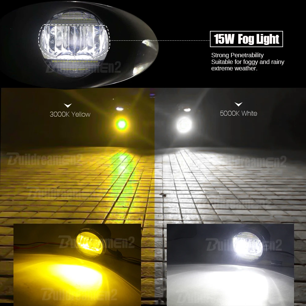 2 Pieces Car Fog Light Assembly LED Daytime Running Lamp DRL 30W H11 12V For Nissan Juke F15 Hatchback 2010 2011 2012 2013 2014