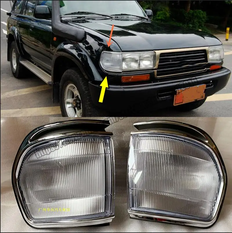 

For 1991-1997 Toyota Land Cruiser LC80 FJ80 2pcs Corner Front L+R Turn Signal Light