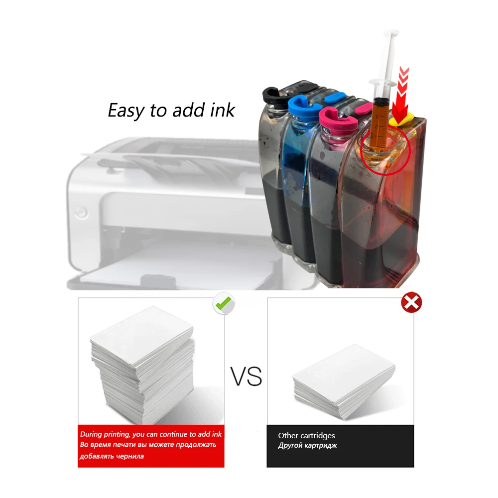 DMYON 650XL CISS Bulk Ink Replacement for Hp 650 XL for Deskjet 1015 1515 2515 2545 2645 3515 3545 4515 4645 Printer Cartridges