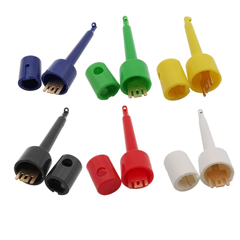 10Pcs 58mm Multimeter Lead Wire Mini Single Test Hook Clips Test Probes Crocodile Clamp For Electronic Cable Welding IC Grabber