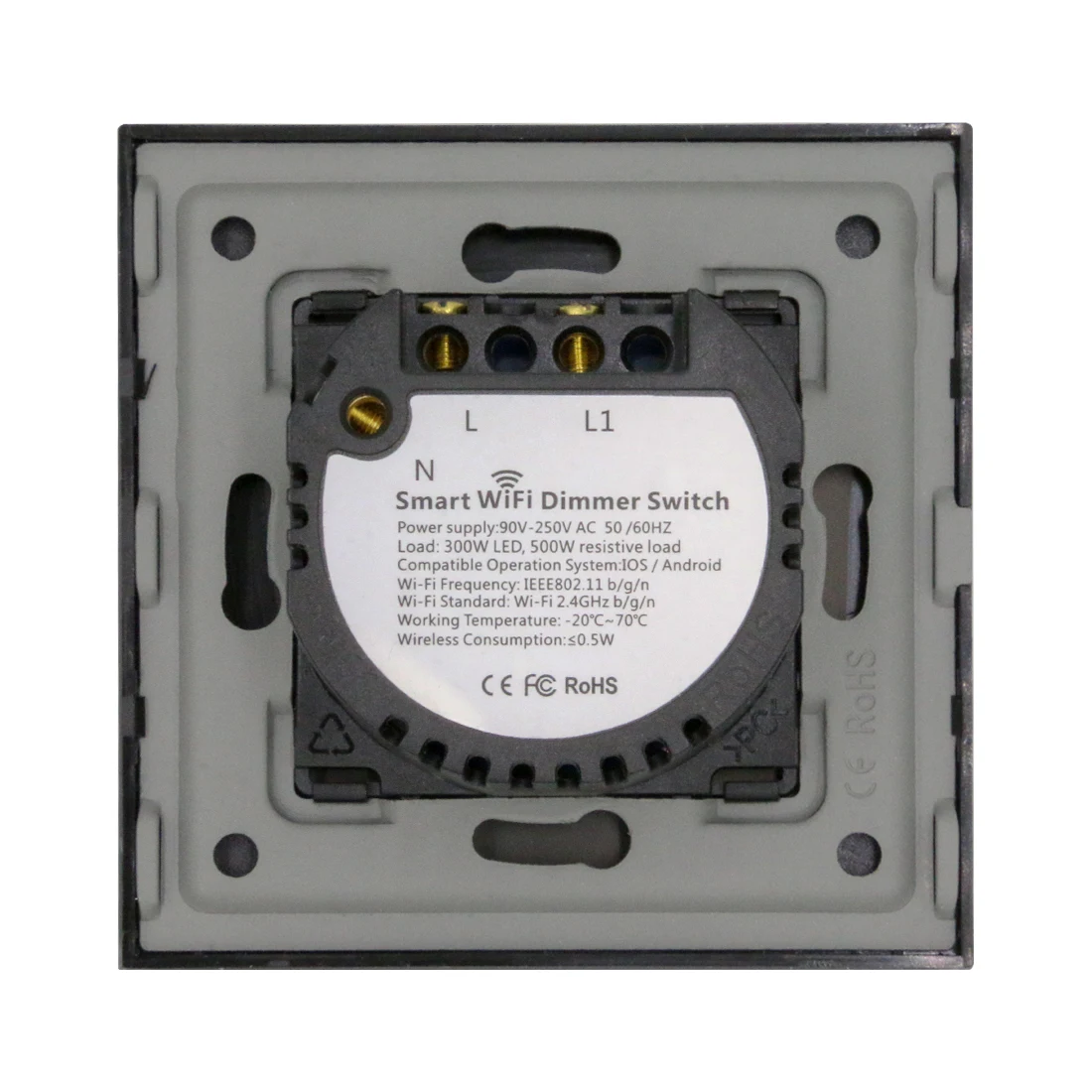 BSEED-atenuador de luz táctil con Wifi, 1 Banda, inalámbrico, inteligente, Blanco, Negro, dorado, para casa inteligente