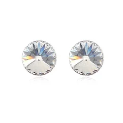 Ms Betti Mini Round Stone Stud Earring Cute Simple Design 8mm Rivori With Crystal From Austria 2021 Graduation Gift