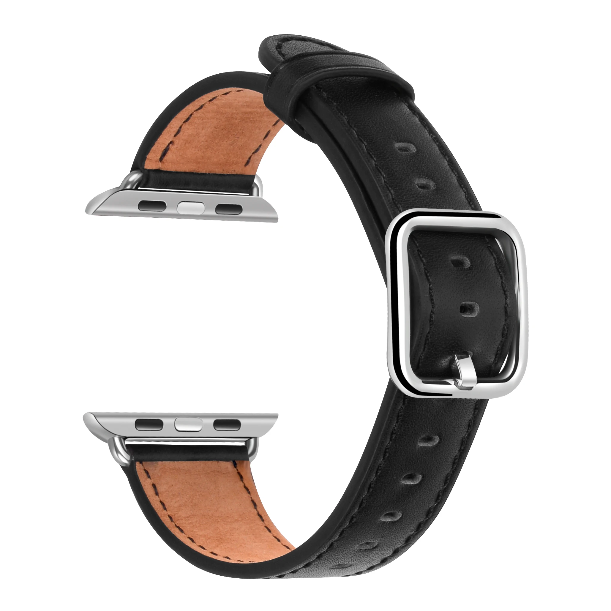 Leather Watchband Compatible with Apple Watch 38mm/42mm Classic Genuine Leather Wristband Sport Strap for iWatch (40mm/44mm)