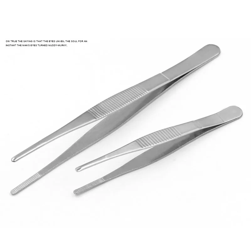 Stainless steel beauty plastic dressing tweezers holding dressing cotton ball tool surgical aid tweezers instrument