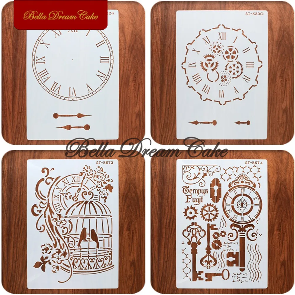 Roman Numeral Clock Cake Stencil DIY Layering Stencils Template Handmade Painting Scrapbook Coloring Embossing Decor Album Tools