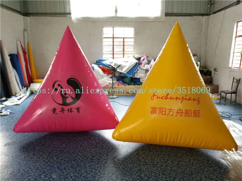 Cheap sale 1.5 meters pvc water inflatable buoys Water triangle floating sign Water inflatable advertising buoy