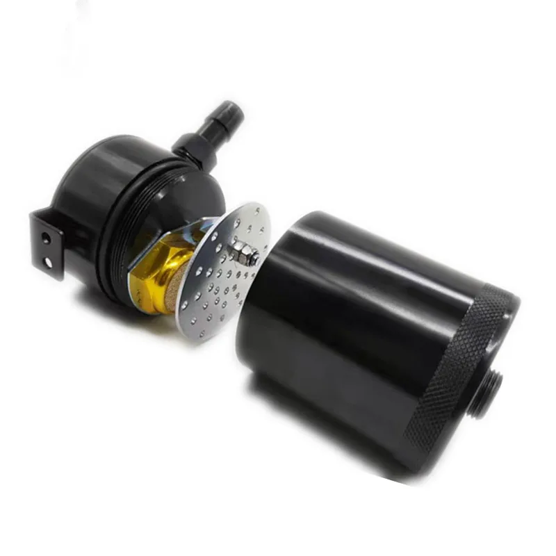 SPSLD Durable Racing Baffled 2-Port Oil Catch Can Tank Auto Vehicle Replacement Air-Oil Separator Waste Gas Oil Recover Pot