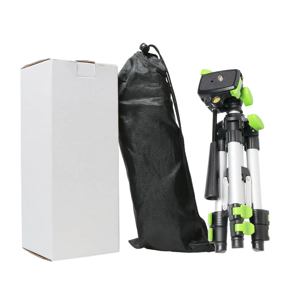 Huepar Aluminum Portable Adjustable Tripod for Laser Level Camera with 3-Way Flexible Pan Head Bubble Level 1/4\