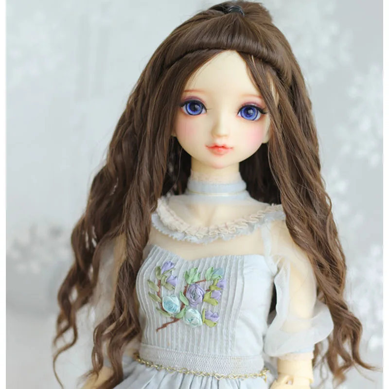 BJD wigs wave curly doll hairs dark brown color wigs for 1/3 1/4 1/6 BJD SD doll hairs doll accessories long doll wig