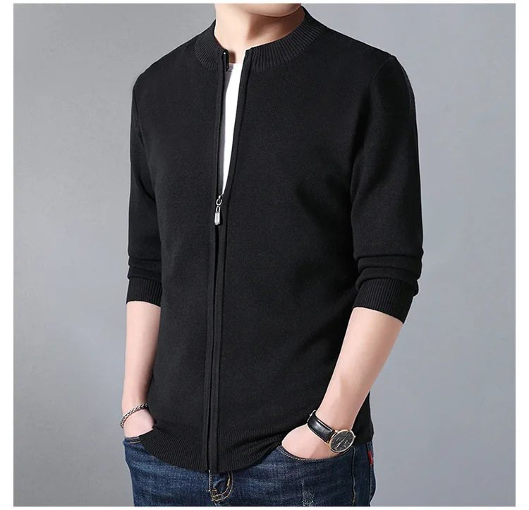 2021 NEW Autumn Men knitwear Leisure Coat Male Winter Windproof Warm Zipper Cotton Frock Jacket Large Size