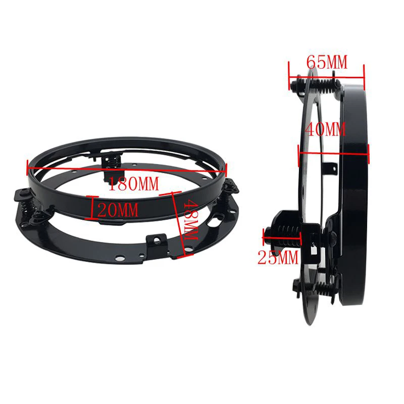 1PC 7 Inch LED Headlights Trim Ring, Black/Chrome Round Mounting Bracket for 7Inch LED Headlights Motorcycles