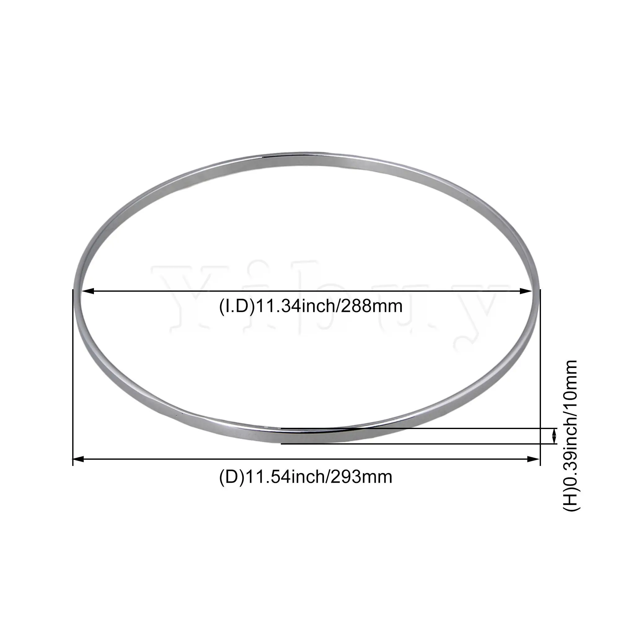 Yibuy Silver Nickel Oblate Tension Hoop Replacement for Banjo Flanges