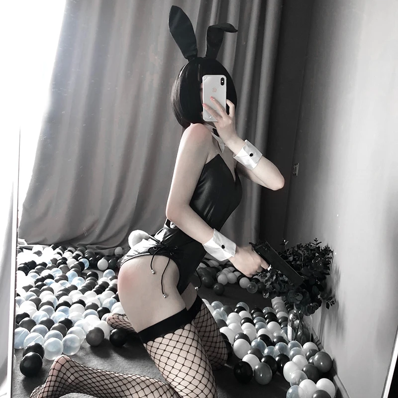 Sexy Lingerie Passion Suit Cute Bunny Girl Faux Leather Material Rabbit Woman Set Good Quality Kawaii Cosplay Hare Costumes