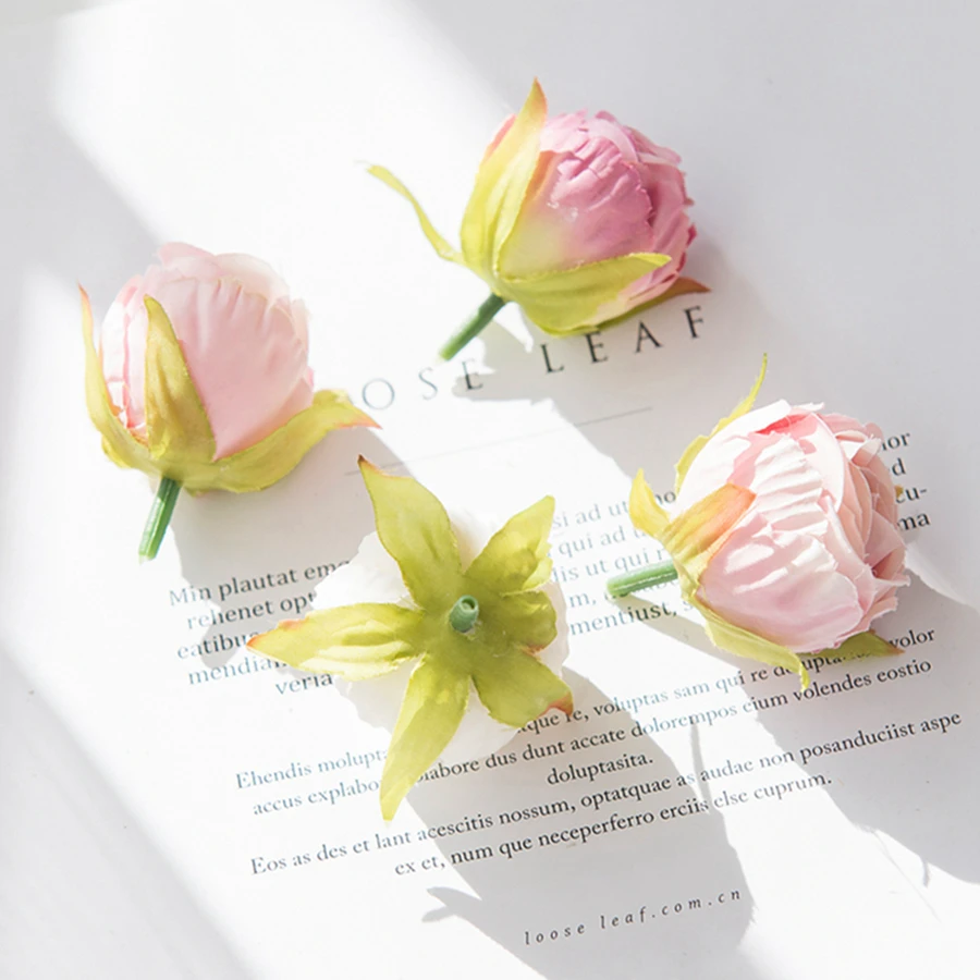 100 Stück Künstliche Blumen Teeknospen für Hochzeitsdekoration, Weihnachtskränze, Heimdekorationen, DIY-Geschenkboxen, Handarbeiten, Seidenrosen – Detail 6