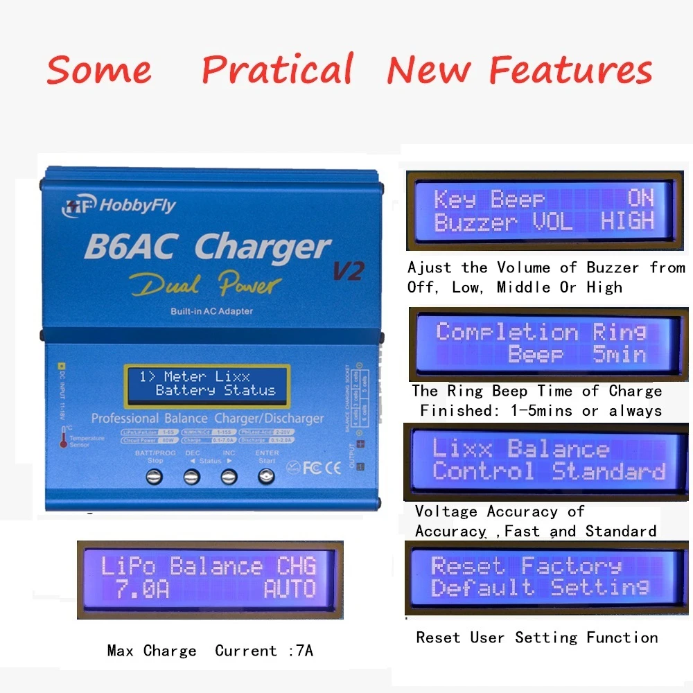 2021 New 80W IMAX B6AC V2 Smart Digital Balance Charger For RC Helicopter Re-Peak NiMH NiCD LiHV NiCd PB Li-Ion Battery Charger