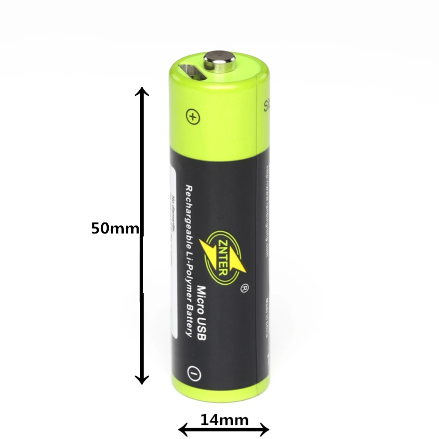 6PCS ZNTER AA Rechargeable Battery 1.5V AA 1250mAh USB Charging Lithium Battery Bateria without Micro USB Cable