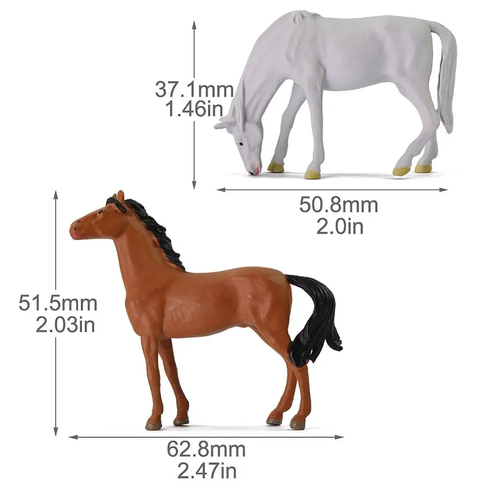 Evemodel 12pcs/24pcs O Scale 1:43 PVC Model Horses Animals Stock Railway Scenery AN4302