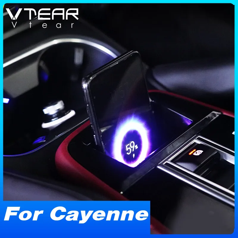 Fast Phone Charging Car Wireless Charger Plate Adapter For Porsche Cayenne Accessories Auto Modification product 2015-2021