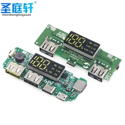 LED Dual USB 5V 2.4A Micro/Type-C USB Mobile Power Bank, 18650 Charging Module Lithium Battery Charger Board, Circuit Protection