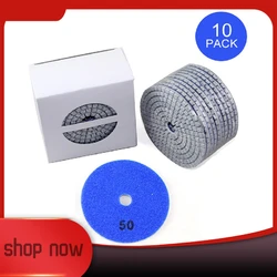 10pcs Diamond Polishing Pads Kit 4 inch 100mm Wet/Dry for Granite Stone Concrete Marble Polishing Use Grinding Discs Set