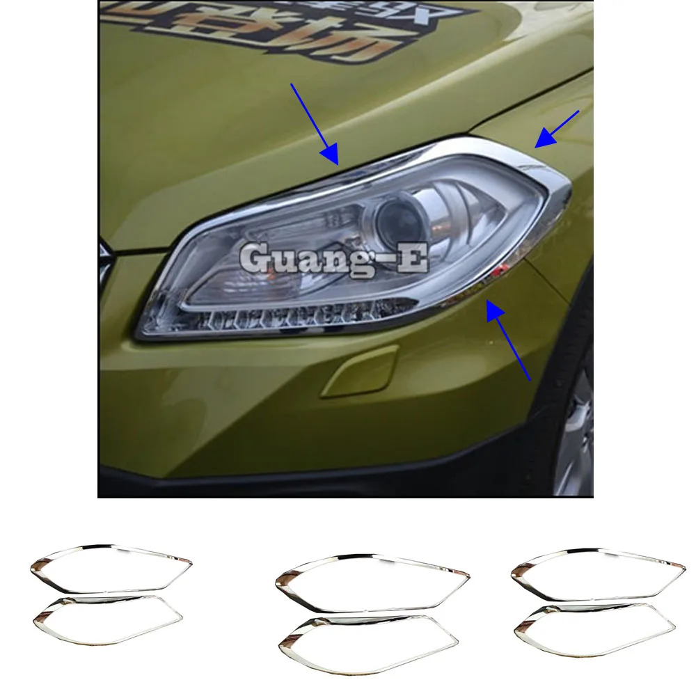 

Для Suzuki S-Cross Scross SX4 2014 2015 2016 2017, передняя фара, лампа, детектор, рамка, стиль, ABS, хромированная крышка, декоративные детали