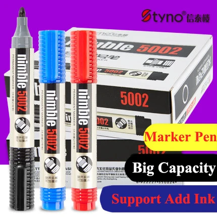 Refills Marker Pen Mark Oily Pen Ink Permanent Marker Waterproof Pen Office School Box Marker Pen Large Capacity Pen opaque mark