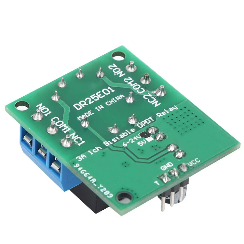 DC5V/6-24V Relay Module Self-Locking DPDT Relay Module Double Pole Double Throw Bistable Relay Switch Board for Arduino