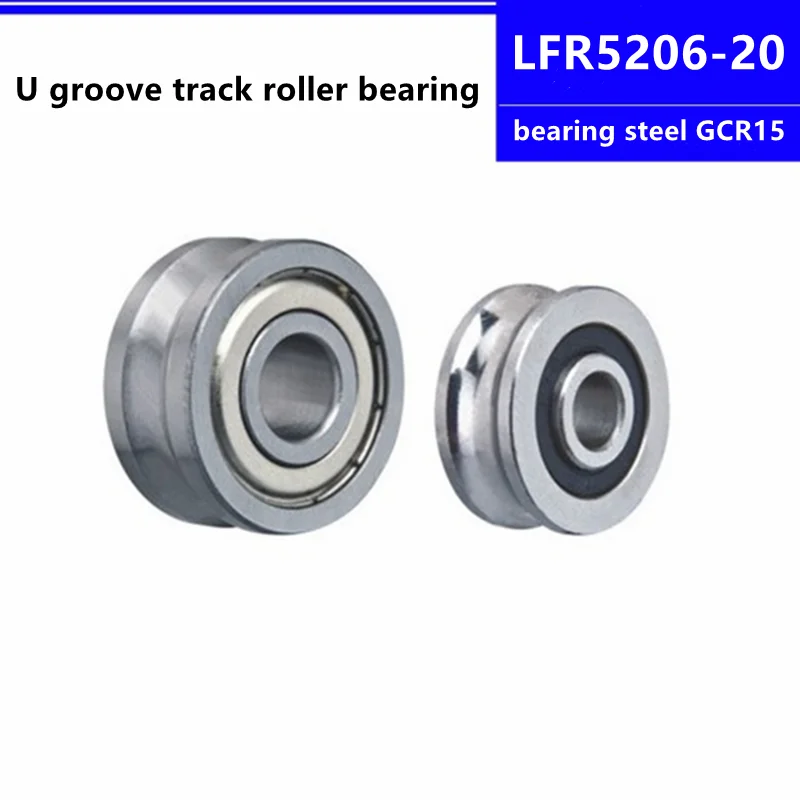 

2pcs LFR5206-20NPP LFR5206-20KDD U groove pulley track guide roller bearing 25*72*23.8*25.8mm LFR5206-20 ZZ 2RS 20mm shaft