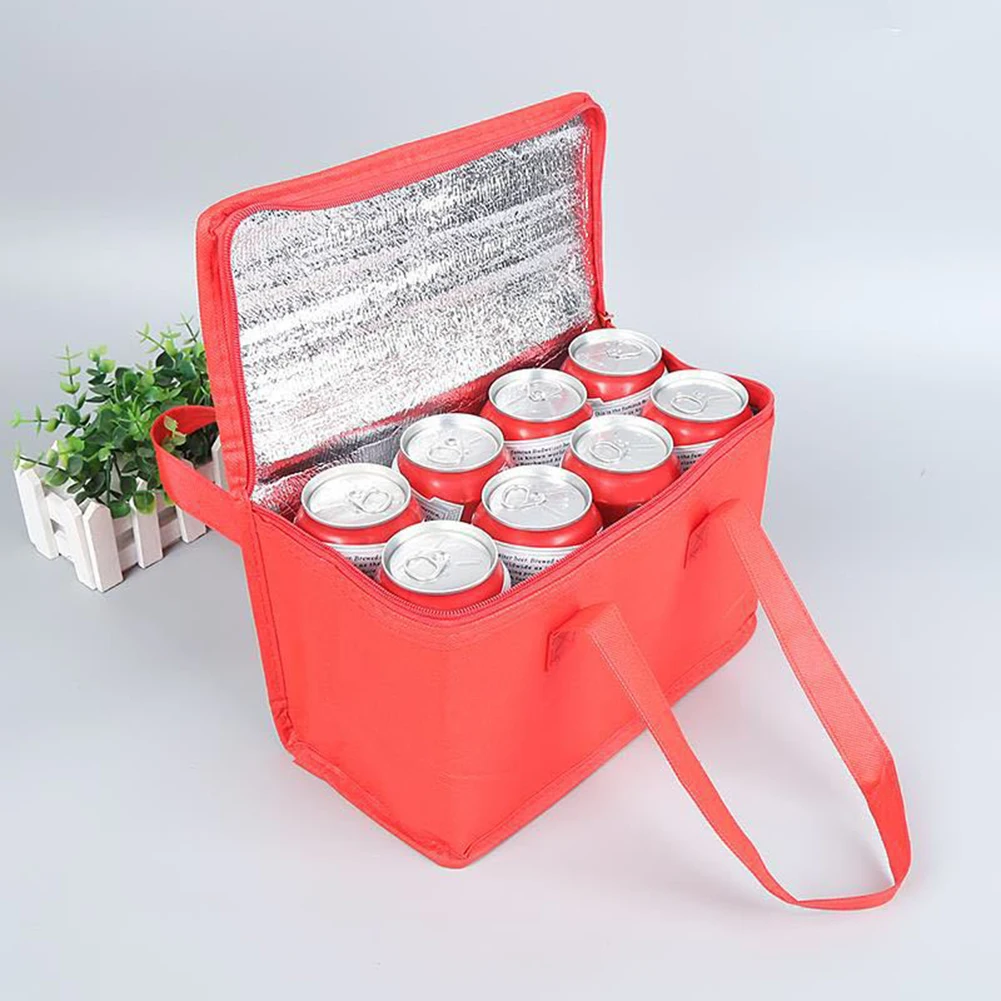 Portable Can Cooler Pack Takeaway Food Packing Container Thermal Insulated Lunch Bag Portable Solid Color Thermal Insulated Can