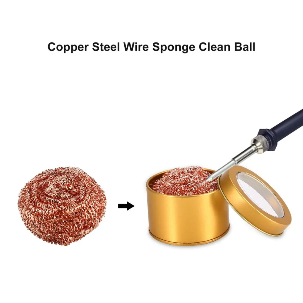 Cleaning Ball Desoldering Soldering Iron Mesh Filter Cleaning Nozzle Tip Copper Wire Cleaner Ball Metal Dross Box Clean Ball