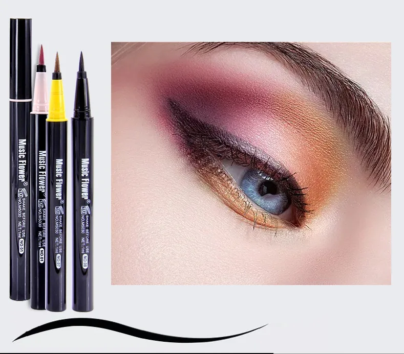 Hot Selling Music Flower 8 Colors Thick Black Waterproof And Sweatproof Not Smudge Eyeliner M5030 Makeup Cosmetic Gift for Women