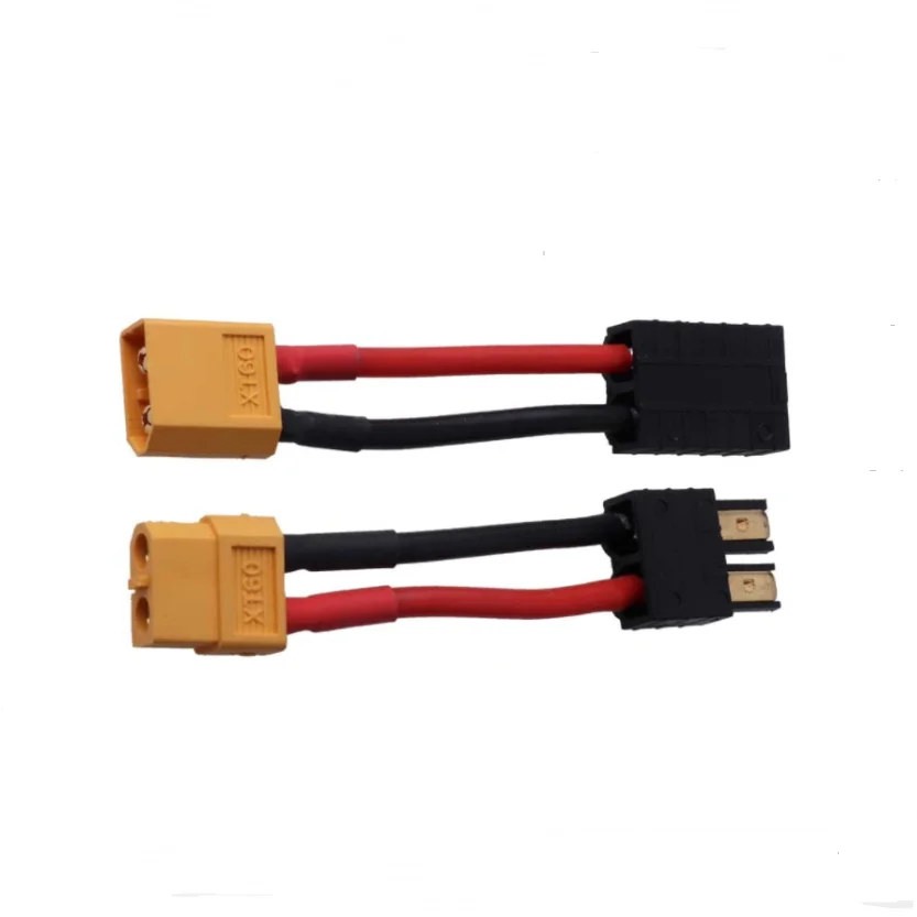 2Pcs 12awg 4cm TRX Male Female toTamiya Deans EC3 EC5 XT60 XT90 With Cover Male Female Connector Adaptor Plug for Rc Battery ESC
