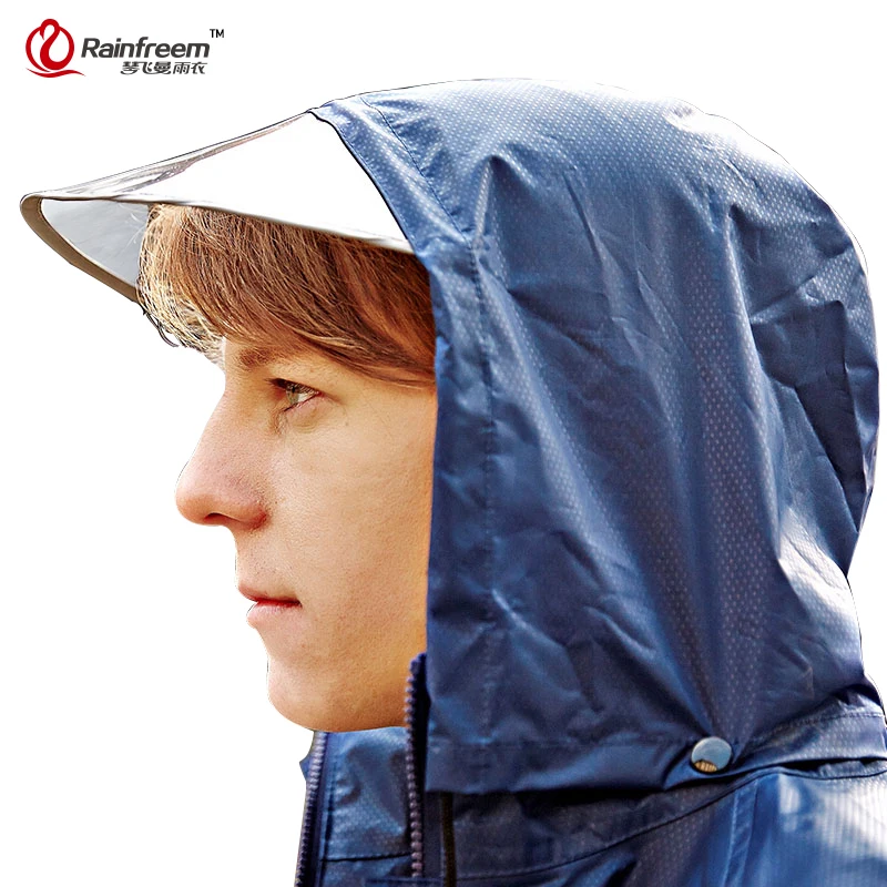 

Rainfreem Impermeable Raincoat Women/Men Waterproof Coat Poncho Transparent Hood Rain Coat Women Rainwear Rain Gear Poncho