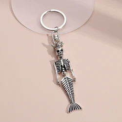 Metal Keychain Crown Skeleton Key Ring Skull Key Chains Halloween Gifts For Women Men Handbag Accessorie Punk Jewelry Handmade