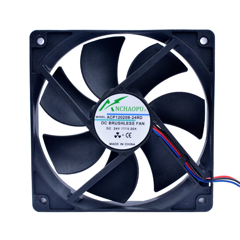 Acp12025b 12cm 120mm ventilador 120x120x25mm dc24v 0.20a velocidade de monitoramento funcional ventilador de refrigeração para fonte de alimentação do inversor