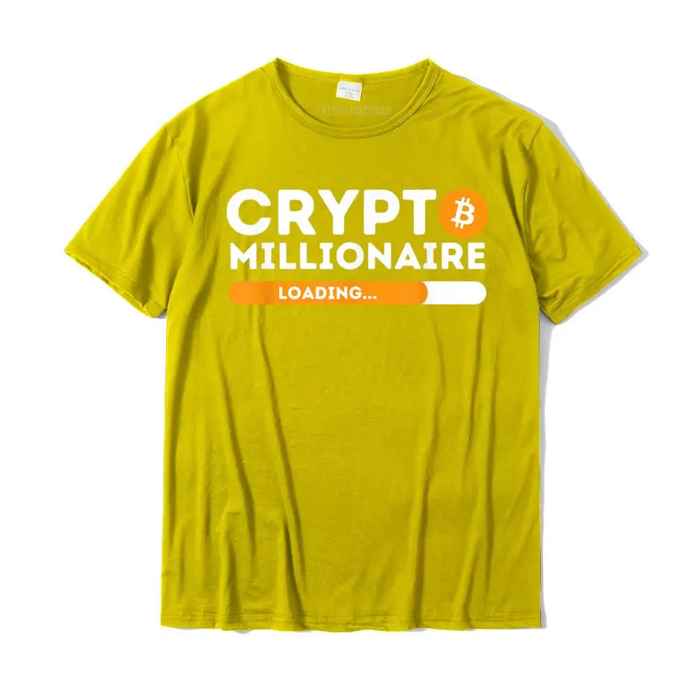 Crypto Millionaire Loading BTC Trader Bitcoin Investor T-Shirt Camisas Customized T Shirts Cotton Men Tops & Tees Leisure