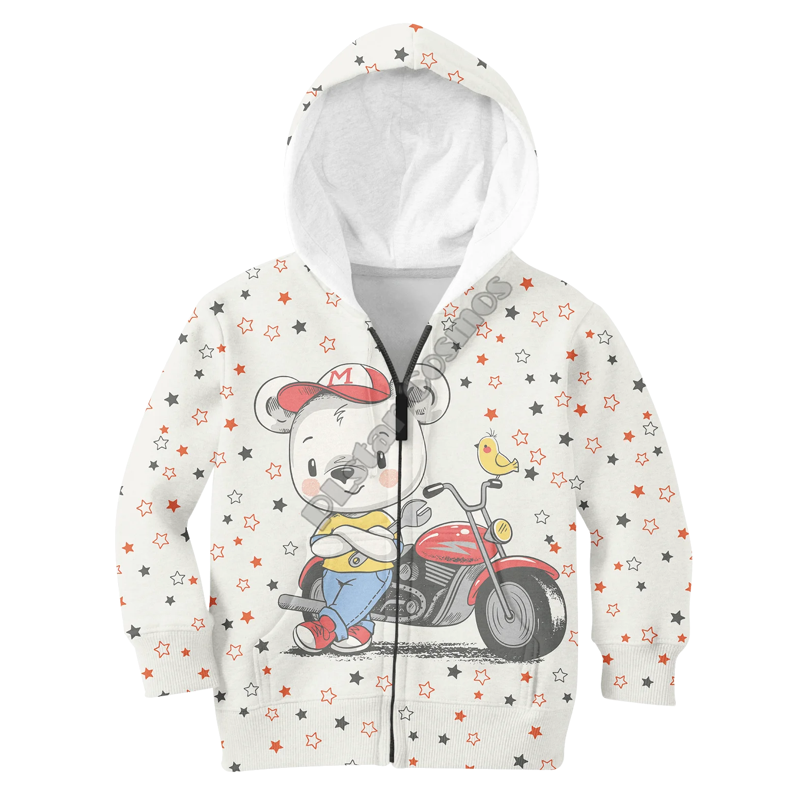 Bear Motorcycle Rider 3D Printed Hoodies Kids Pullover Funny Animal Sweatshirt Tracksuit Jacket T Shirts Boy For Girl Style-1