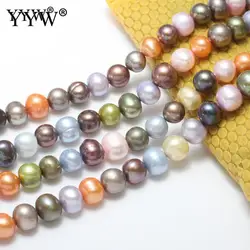 Potato Freshwater Pearl Beads 8-9mm Mixed Colors Cultured Natural Pearls Beads For Bracelets Jewelry Making 15.1inch Strand