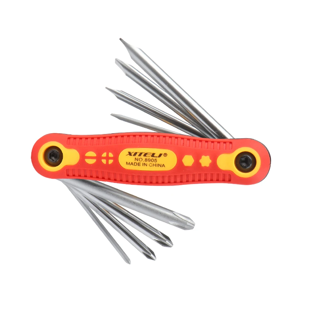 8 In 1 Folding Allen Key Set Portable Hex Wrench Inner Hexagon Screwdriver Made of CR-V Steel Durable and Easy to Carry