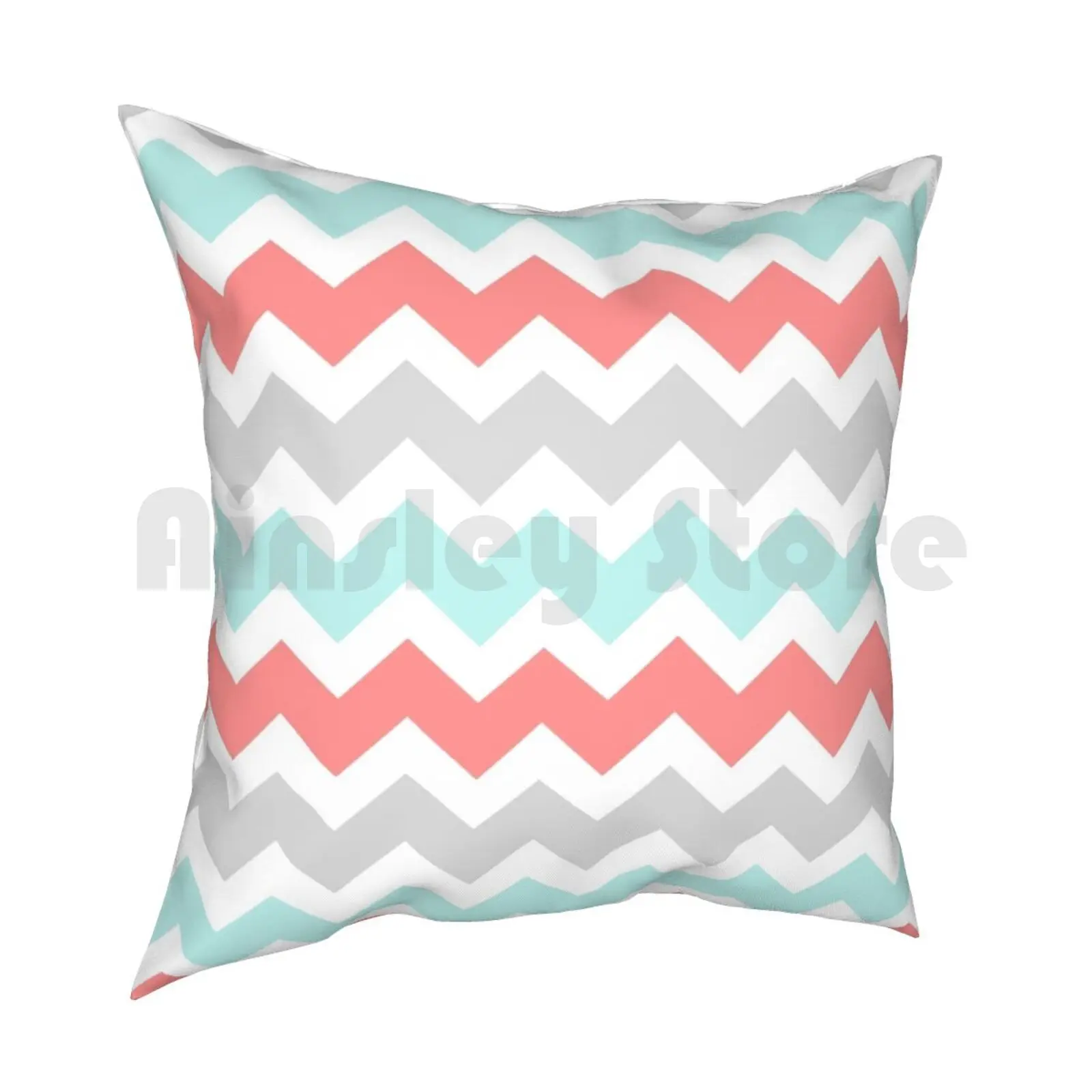 Coral Aqua Grey Pattern Pillow Case Printed Home Soft Throw Pillow Pattern Geometric Peach Turquoise Coral Blue Aqua