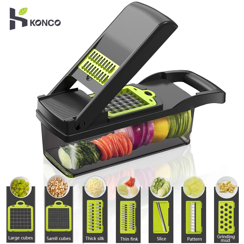 

Konco Multi-functional Vegetable Fruits Tool Potato Masher ricer Vegetable Mandoline slicer Peeler Cutter Carrot Shredder Grater