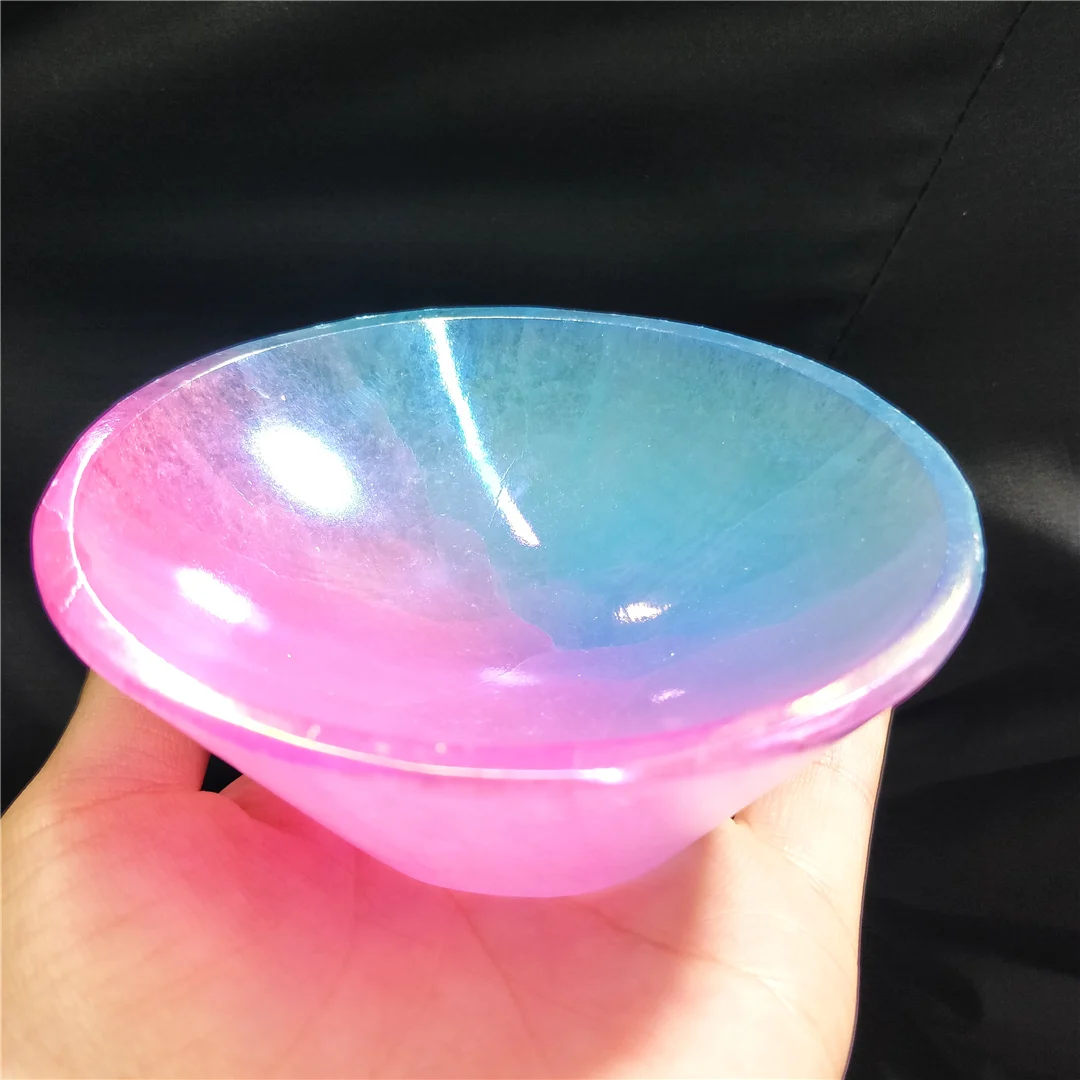 Natural Selenite Crystals Electroplating Angel Aura Pink Blue Cololr Bowls Kawaii Candy Tray Aesthetic Accessories Decorations