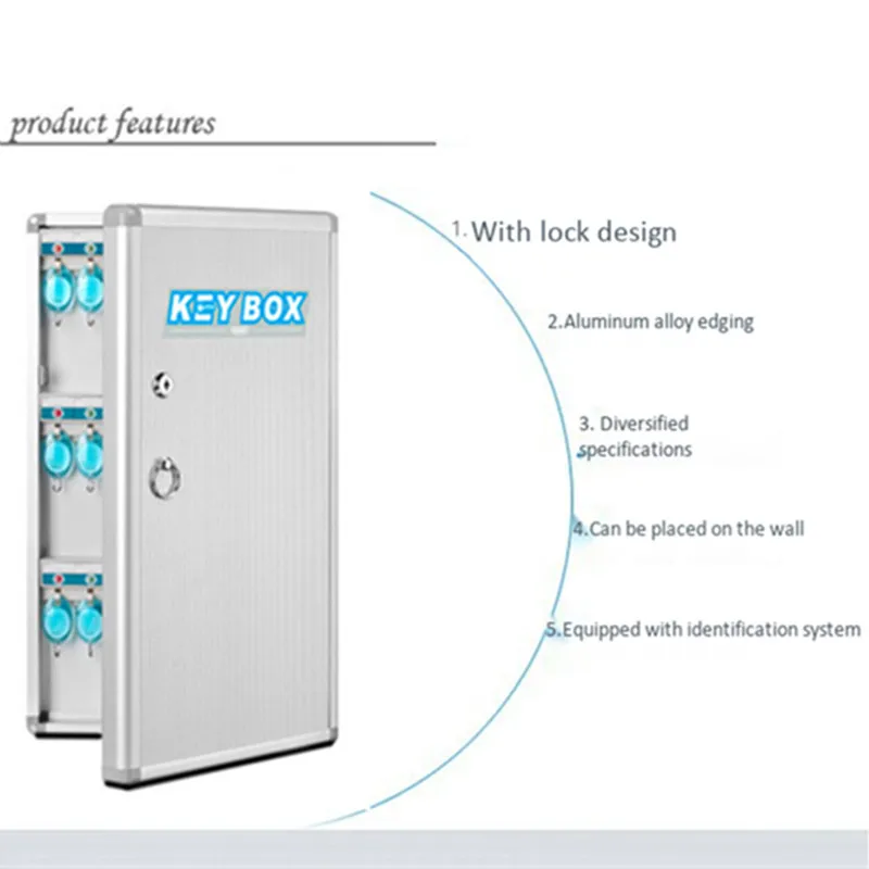 알루미늄 합금 ABS 벽 장착형 키 박스, 기숙사 렌탈 하우스 보안 보호 잠금 장치, 보관함 안전 예금 관리 캐비닛